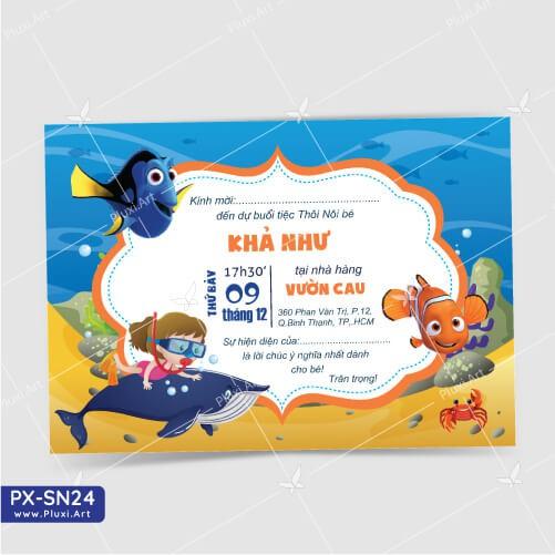 Thiệp thôi nôi – sinh nhật theo yêu cầu Pluxi