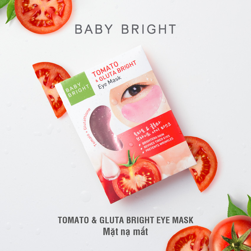 Mặt nạ dưỡng sáng da mắt Cà chua và Gluta Baby Bright Tomato &amp; Gluta Eye Mask 1 Pair 15g