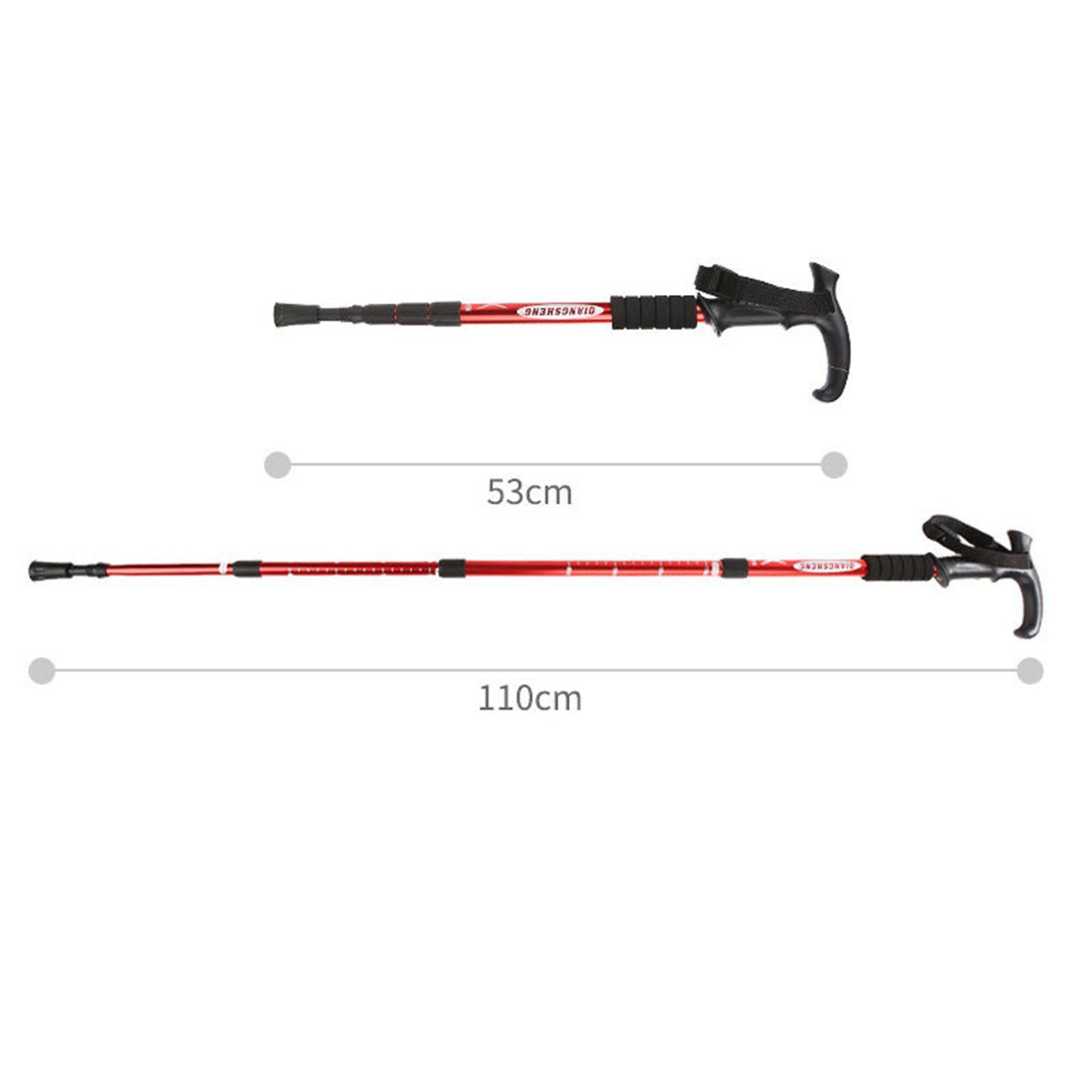 Aluminum Telescopic Elderly Walking Cane Anti Rust Anti Slip Rubber Handle Black