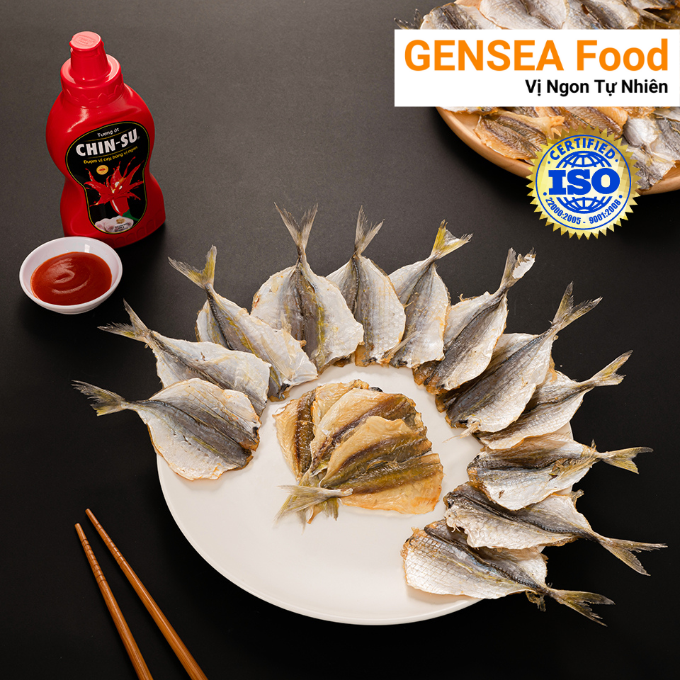Cá Chỉ Vàng Khô Phú Quý Loại 1 Size Đại Cực Ngon GENSEA Food G2414 Chuẩn ATVSTP Quốc Tế ISO 22000:2018