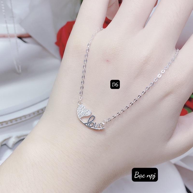 Dây chuyền Npj liền mặt xinh xắn , Mẫu Vòng cổ nữ Bạc Ta - Bạc npj