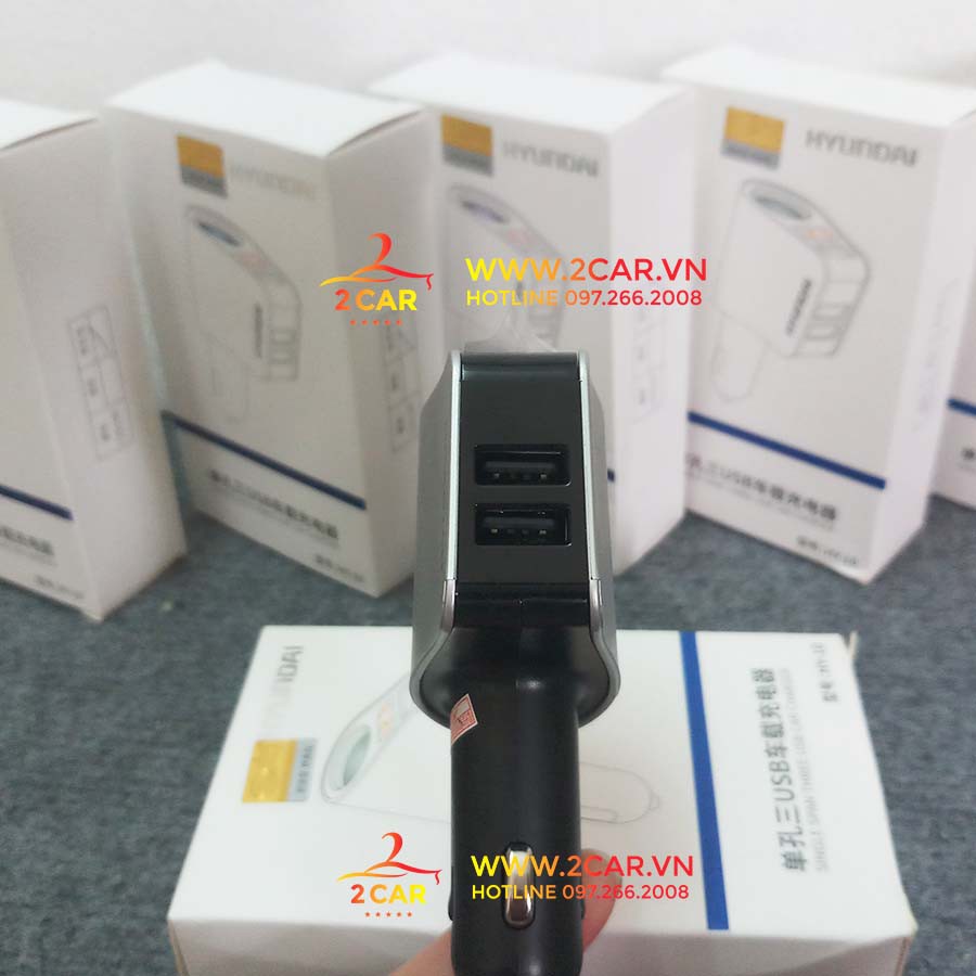 Tẩu Sạc Ô tô, Xe Hơi Hyundai 1 Tẩu Tròn - Có Đèn Led Báo Điện Áp - Huyndai Chính Hãng
