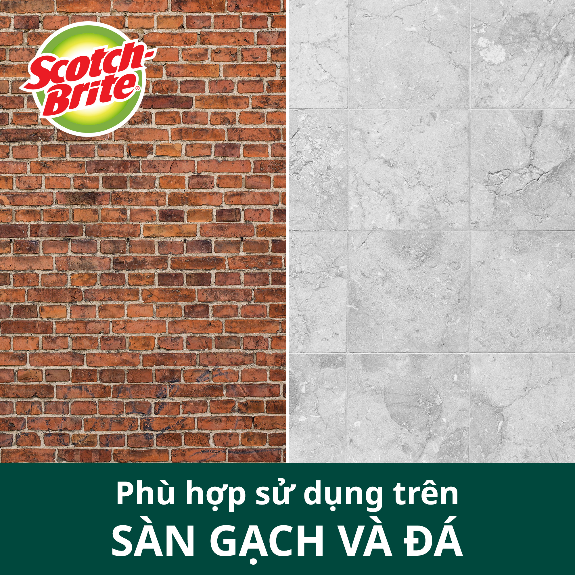 Bàn chải chà sàn nhà tắm bằng cước siêu sạch Scotch Brite 3M - Đa năng, tay cầm nhựa cao cấp, dễ dàng thay thế lớp cước, không gây trầy xước 5300