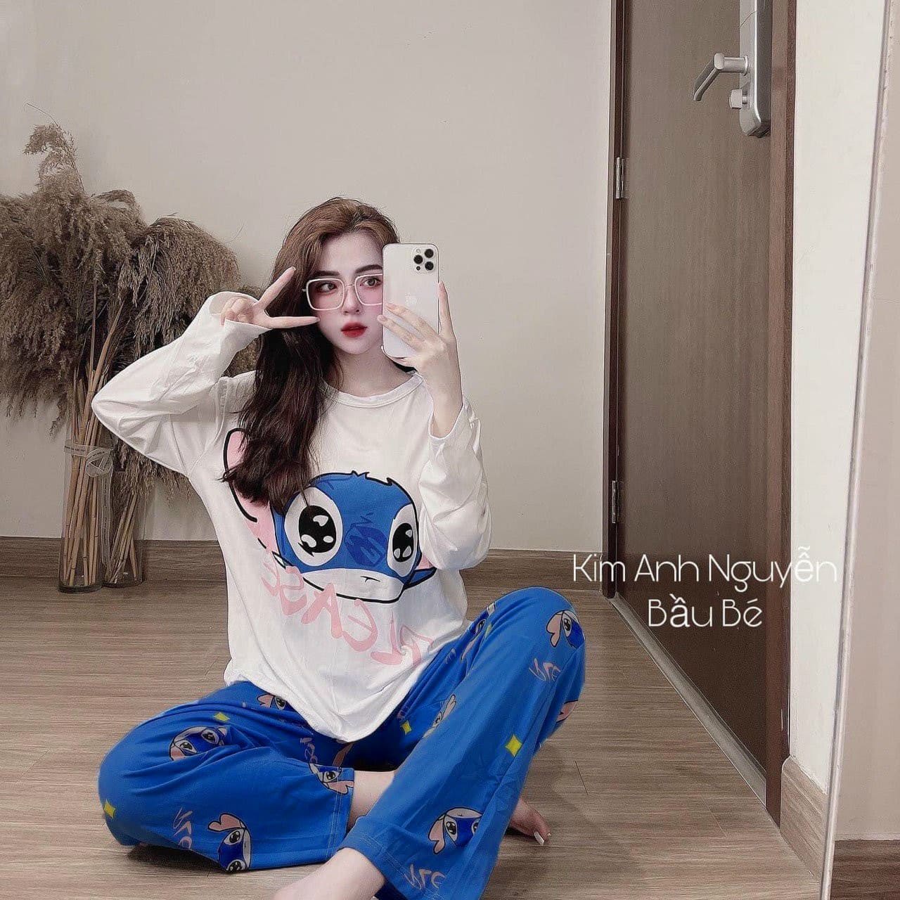 Đồ bộ nữ, Đồ bộ thu đông, Đồ bộ mặc ở nhà cho nữ, Đồ bộ ngủ thun dành cho nữ Đồ bộ thun cotton quần dài, đồ mặc ở nhà Quảng Châu, pyjama