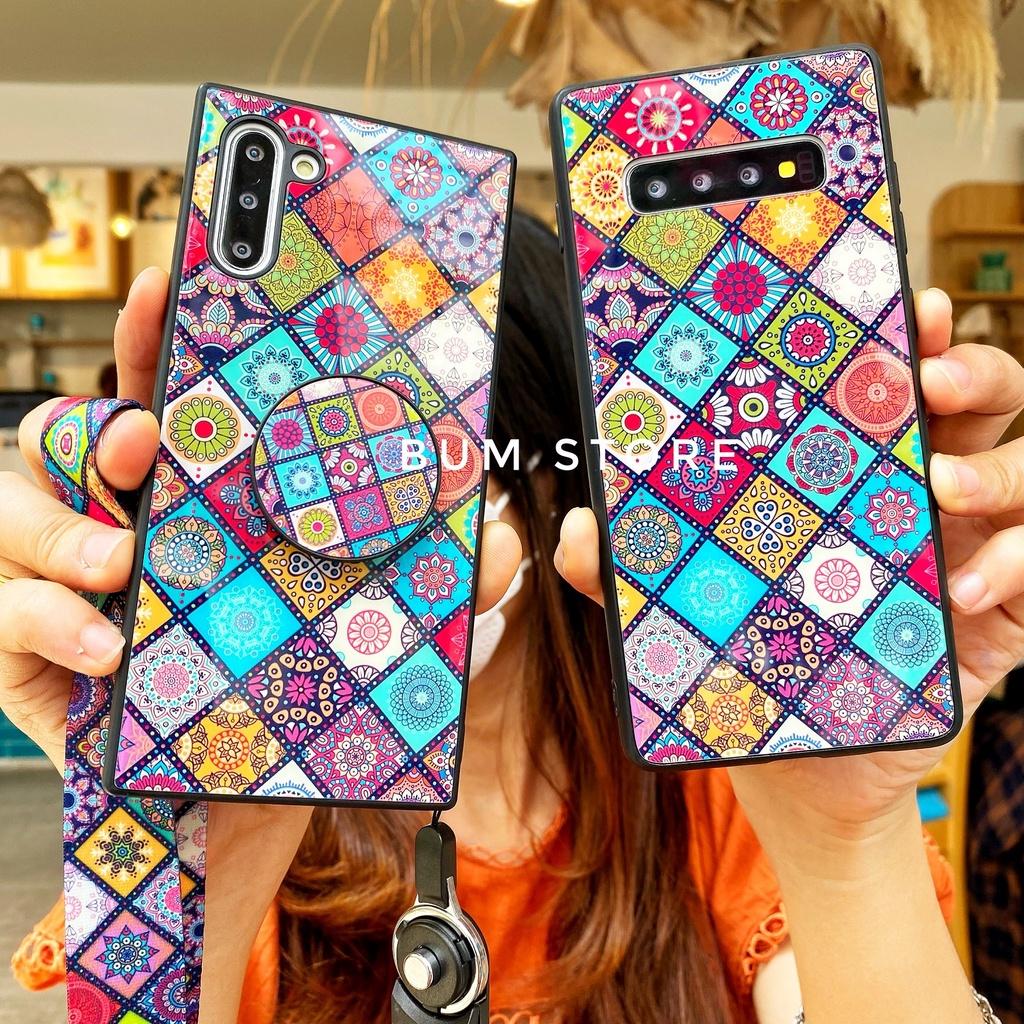 Ốp Lưng Tráng Gương Thổ Cẩm Cho Samsung S20 Ultra / S20 Plus / S10 Plus / Note20 Ultra / Note 20 / Note10 Plus / Note10