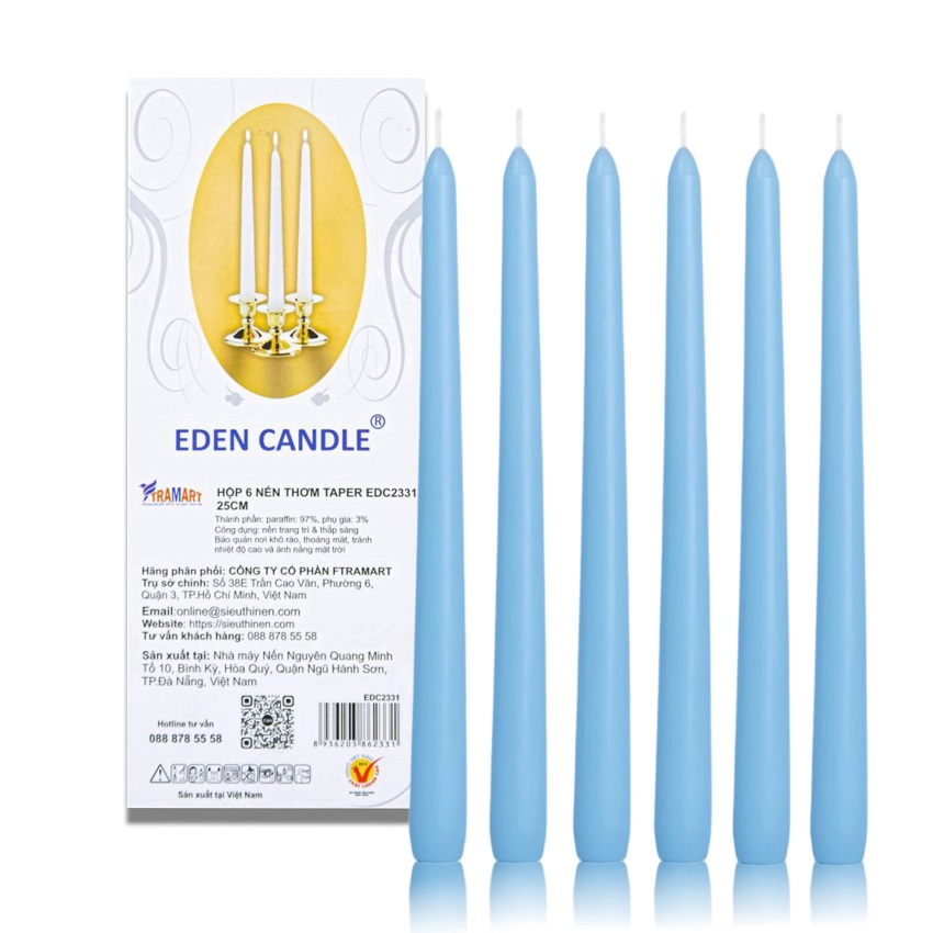 Hộp 6 nến thơm taper Eden Candle FTRAMART EDC2331 25cm
