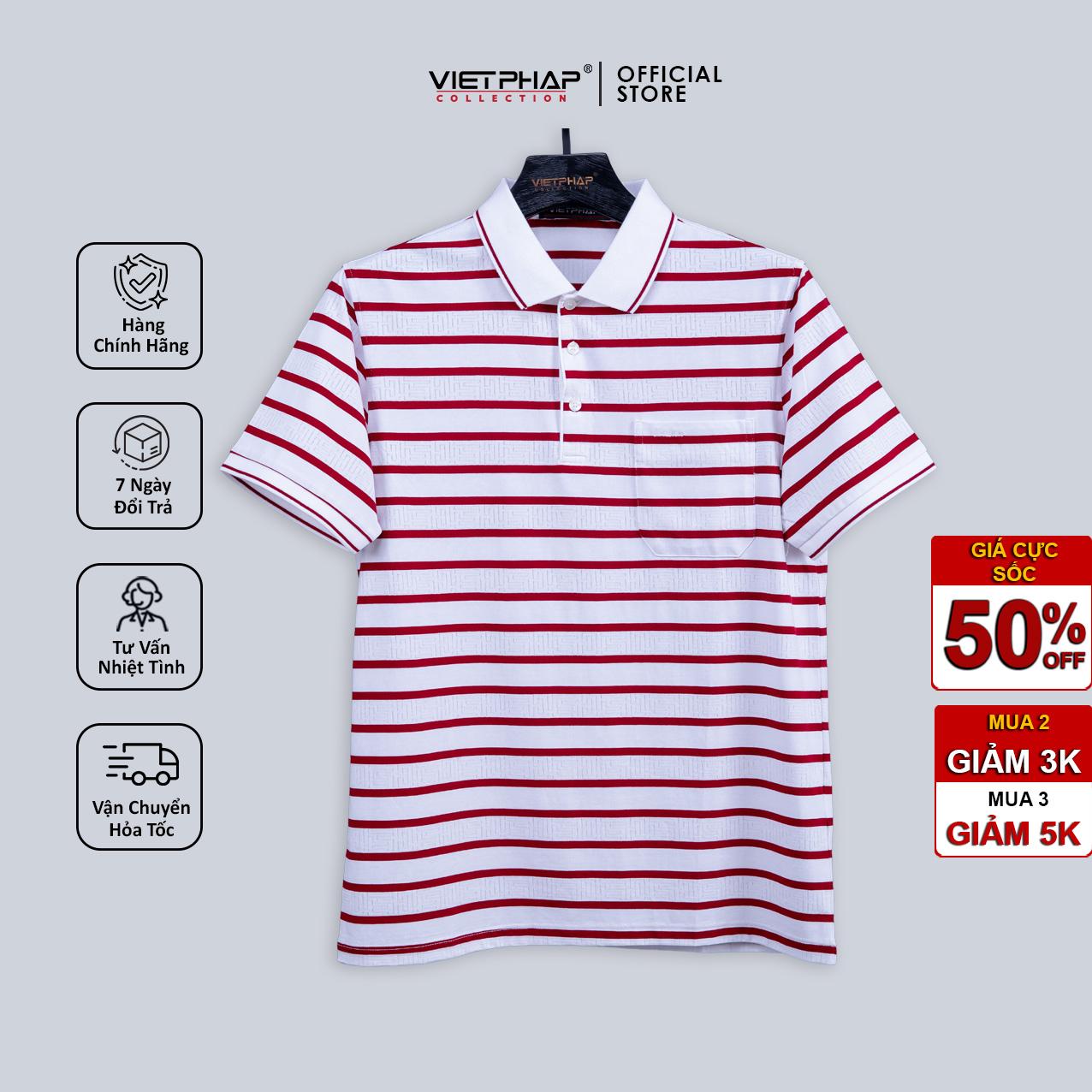 [SALE UP TO 50%] Áo Thun Dệt Cao Cấp VIỆT PHÁP/ Form Luxury- Chất liệu Cotton co giãn, thoáng mát 17181