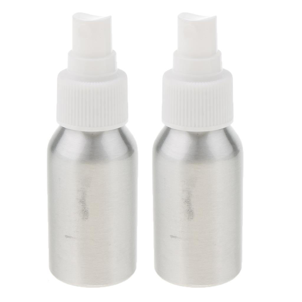 2PCS Aluminum Empty Refillable Fine Mist Spray Bottle Perfume Sparyer 40ml