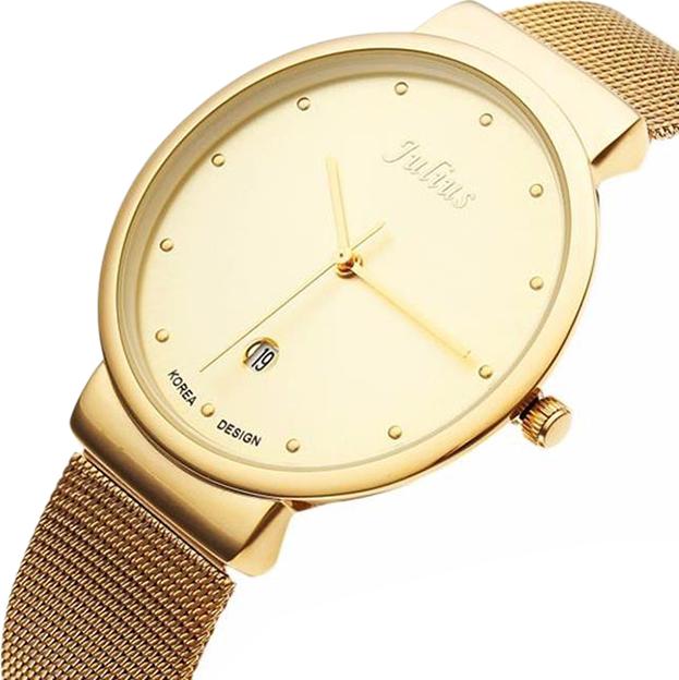 Đồng Hồ Nam Dây Thép Không Gỉ Julius JA - 426 (40mm) - Mặt Hoàng Kim