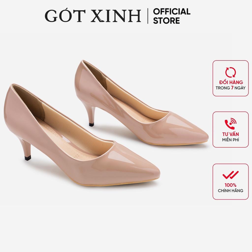 Giày cao gót nữ 5cm GÓT XINH G16 da bóng da mờ đế nhọn