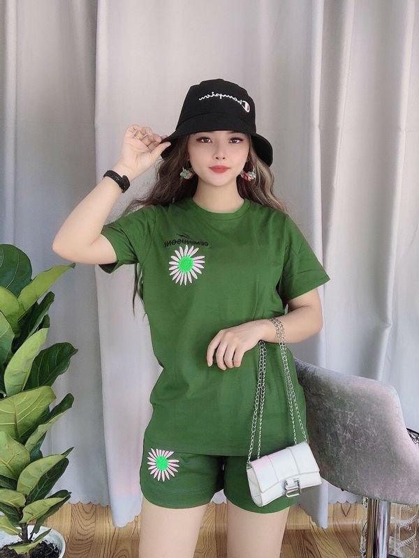 Set bộ cotton Bảo Kim thêu bông cúc nhỏ xinh xắn