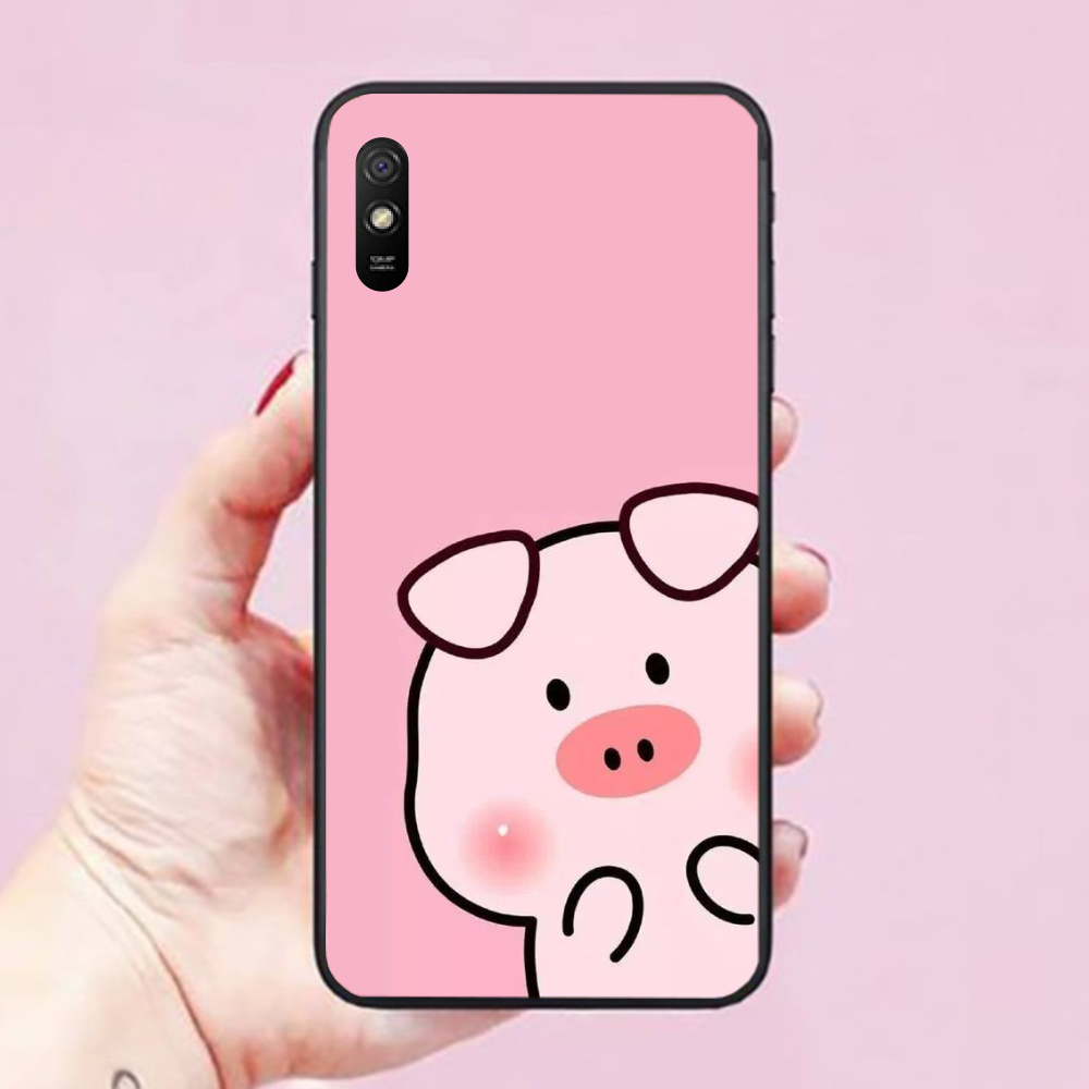 Ốp lưng dành cho điện thoại Xiaomi Redmi 9A Hình Heo Hồng Cute