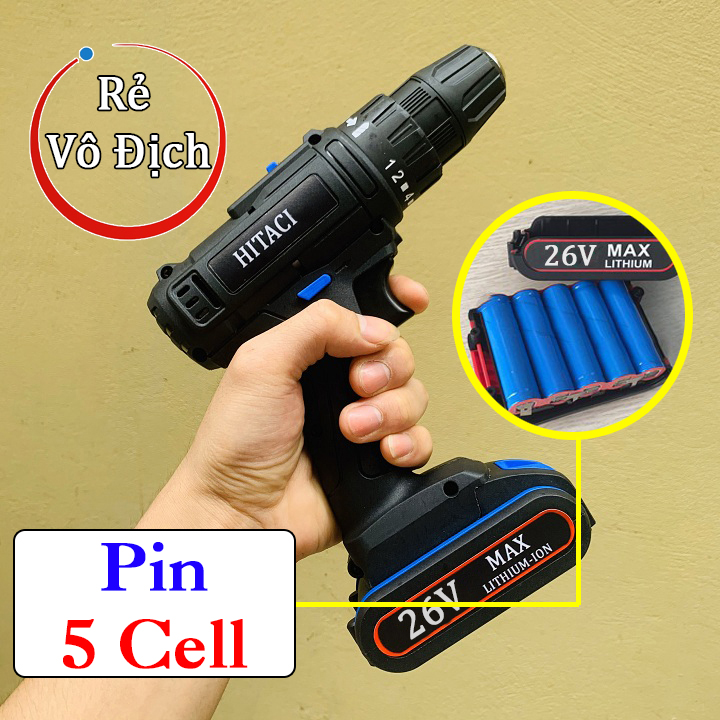 Khoan pin 26V Nhật Bản. 2 Pin Siêu Khỏe