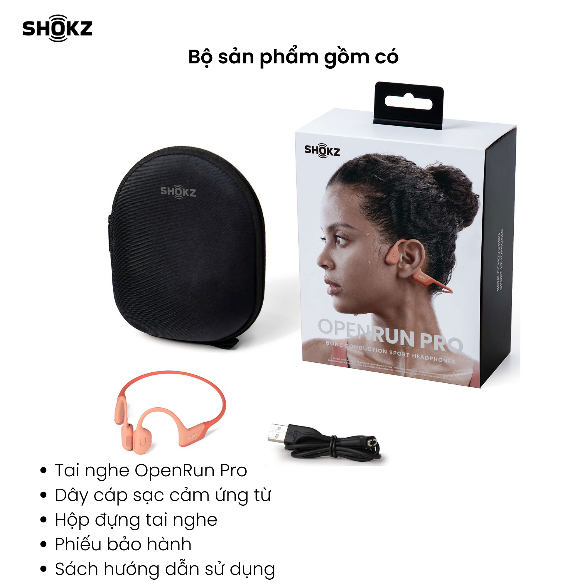 Tai Nghe Bluetooth Thể Thao Truyền Âm Thanh Qua Xương SHOKZ OPENRUN PRO S810 Màu Hồng - Hàng chính hãng