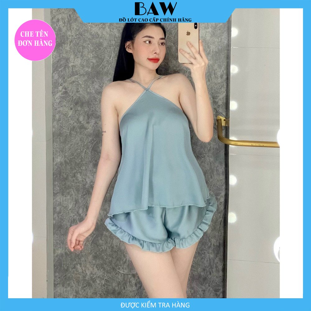 Đồ Ngủ Hai Dây Lụa Satin Sexy Quyến Rũ Thương Hiệu Baw, Chất Liệu Lụa Mát Mịn Nhẹ Nhàng Cực Kỳ Lôi Cuốn NT701 (hình thật shop tự chụp)