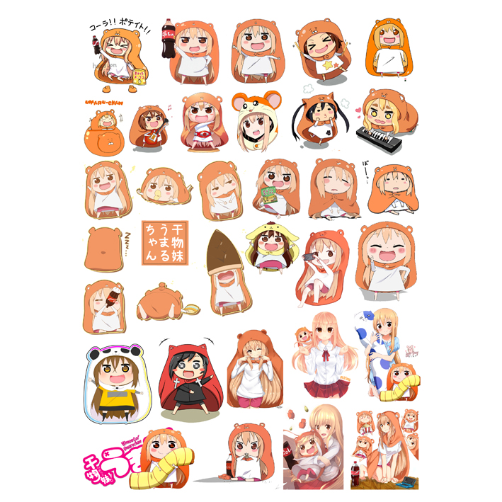 Sticker anime Himouto Umaru Chan (Combo 4 set sticker)