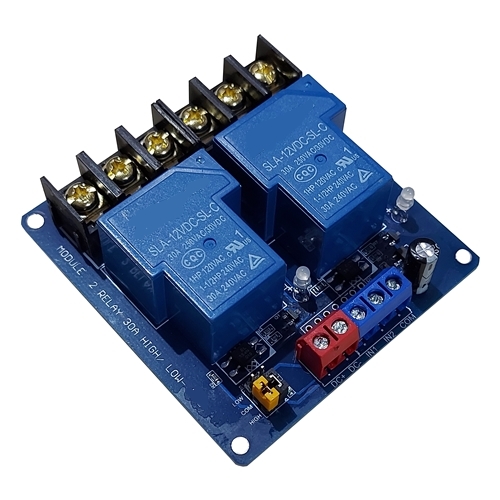 Module 2 relay 5Vdc 30A có opto kích high/low HES-5-30A