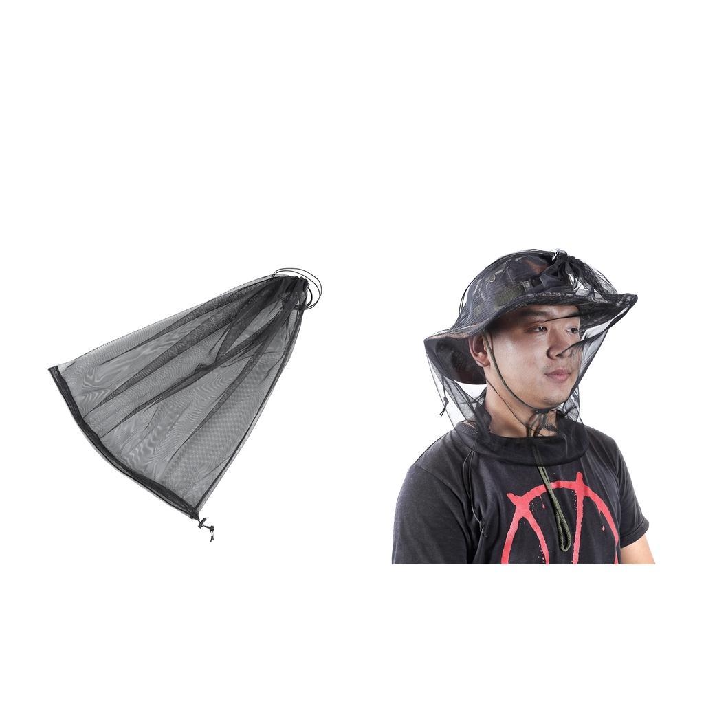 2 Pieces Black Double End Open Mosquito Bug Head Hat Net Insect Mesh Travel Camping Fishing High Quality