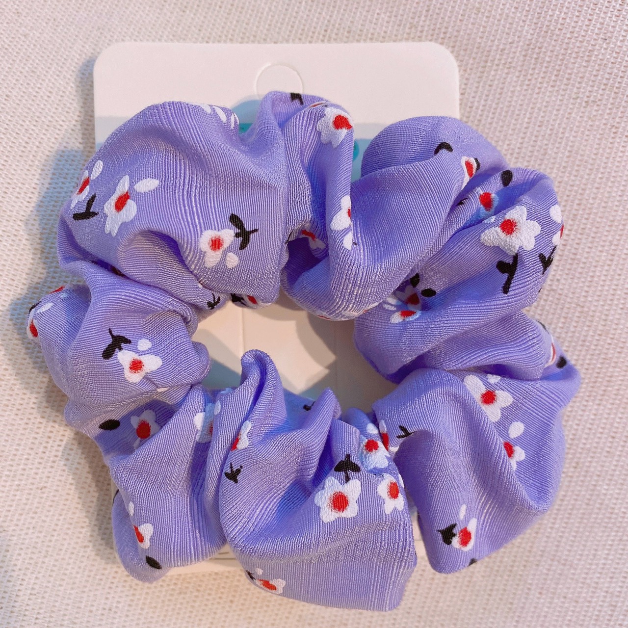 Scrunchies cột tóc buộc tóc họa tiết hoa anh đào nhí dễ thương nhiều màu