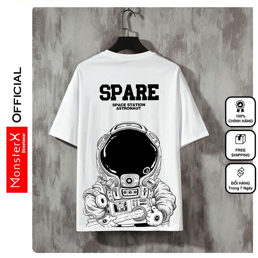 Áo thun unisex MonsterX VŨ TRỤ SPARE phông tay lỡ nam nữ form rộng Oversize 2 màu