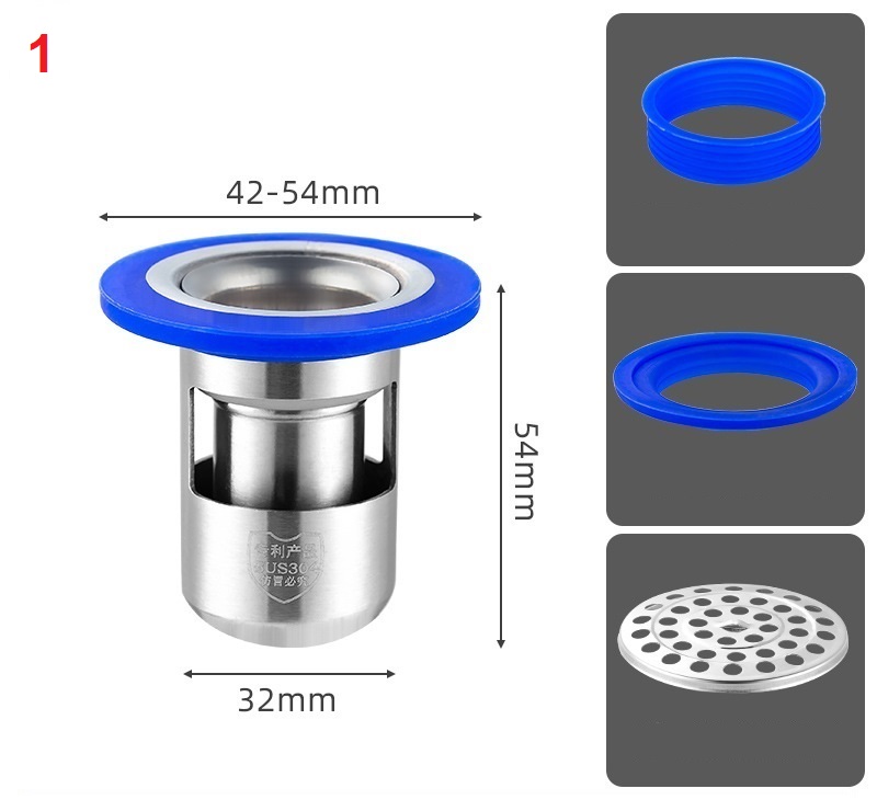 Phụ kiện thoát sàn chống mùi hôi thối, ngăn vi khuẩn NQ01 chất liệu INOX 304