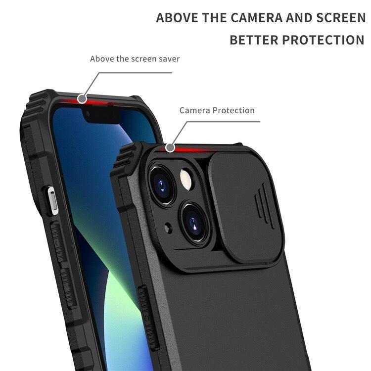 Ốp lưng chống sốc bảo vệ camera dành cho iphone 6 7 8 plus x xs max 11 12 13 14 pro max mini giá đỡ đứng - nắp trượt - autofocus