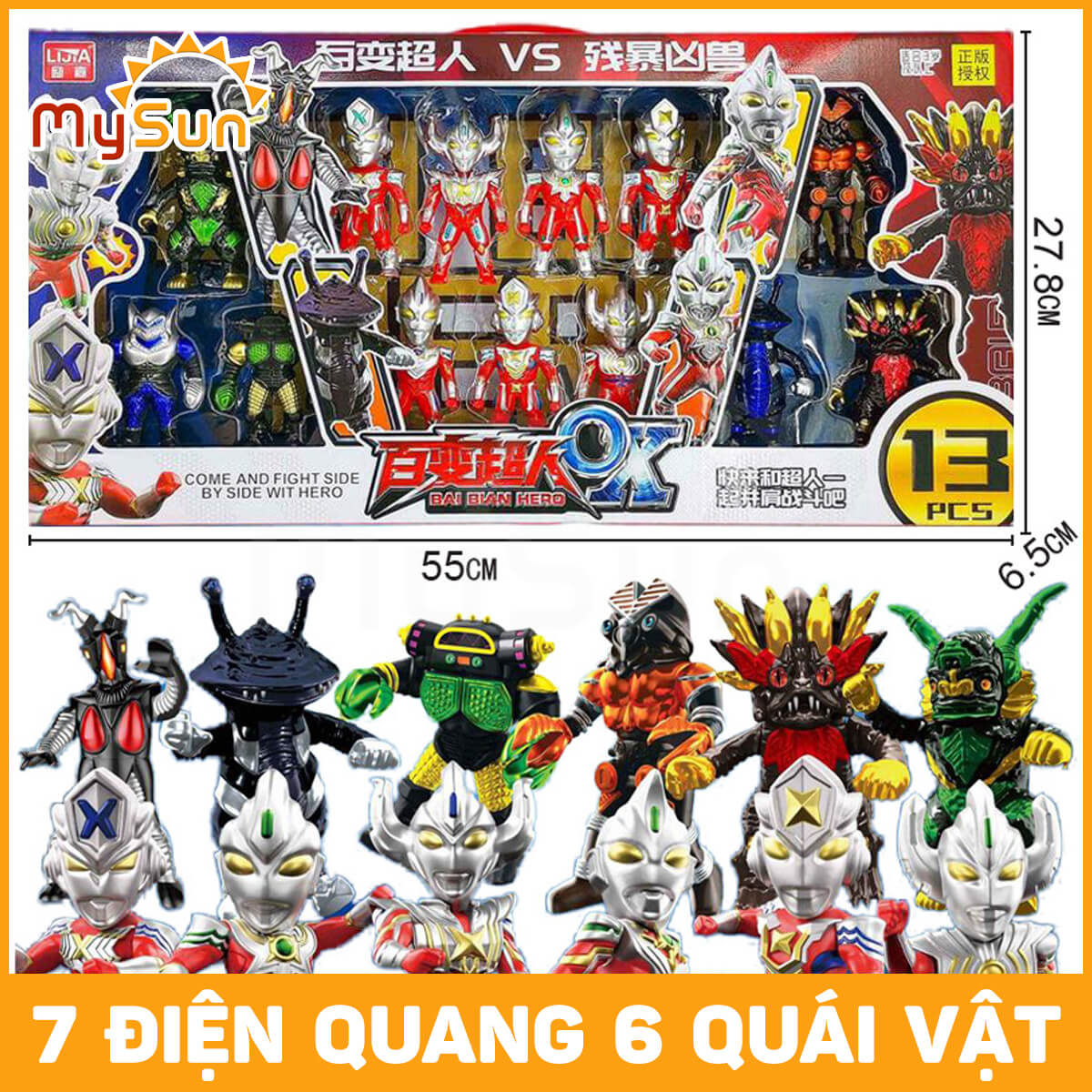 Mô hình Ultraman Tiga siêu nhân đồ chơi cho bé trai cỡ lớn MySun