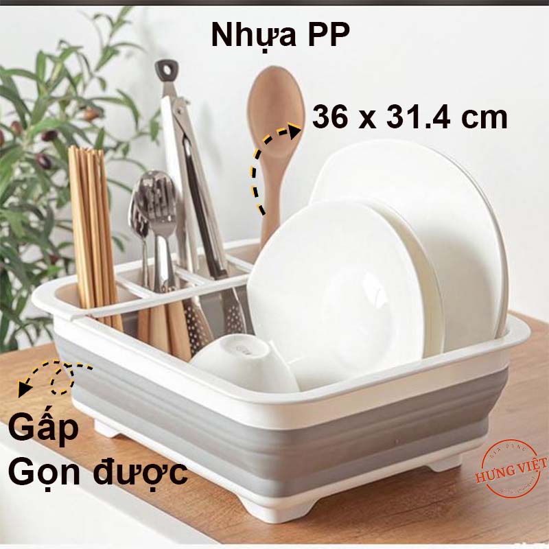 Giá úp chén kiêm rổ gấp gọn thông minh - July