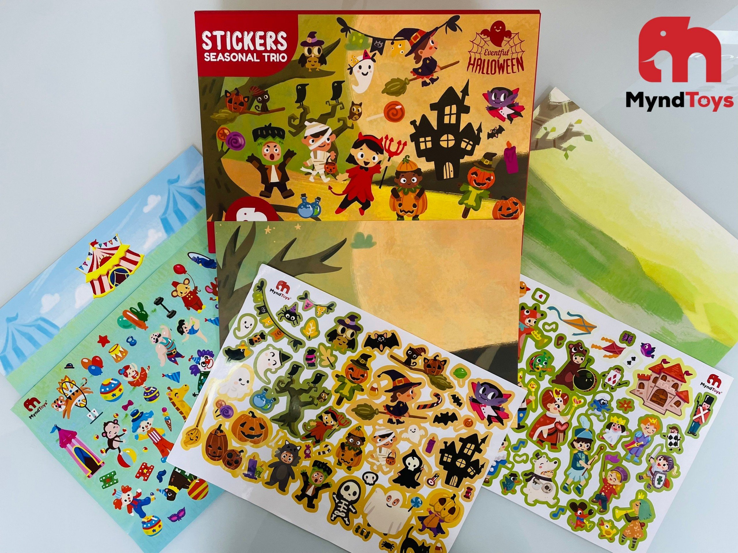 Bộ Tranh Dán Sticker Cho Bé Gồm 3 Tranh Nền và 150 Stickers - MyndToys Singapore