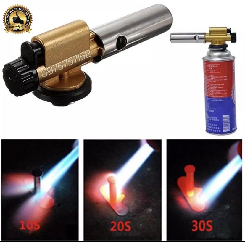 Đèn Khò Gas Cầm Tay Ống Đồng Hàng Cao Cấp Đánh Lửa Tự Động Có Núm Điều Chỉnh Nhiệt 1300 Độ C