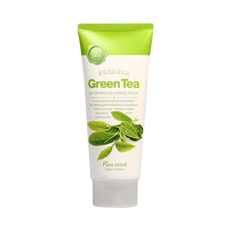 Sữa rửa mặt chiết xuất từ trà xanh PURE MIND GREEN TEA SO FRESH CLEANSING FOAM