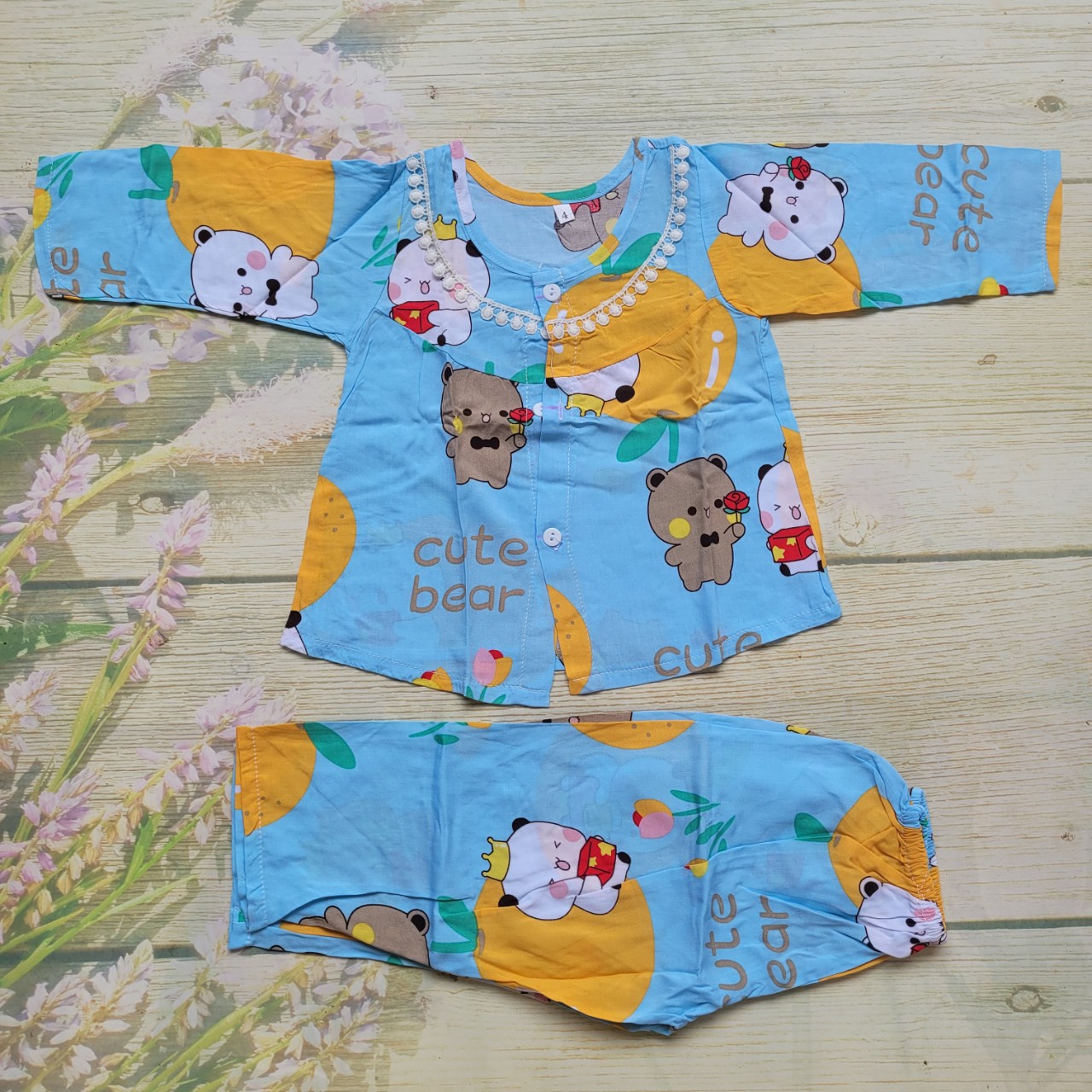ĐỒ BỘ TÔN TAY DÀI BÉ GÁI SIZE 5