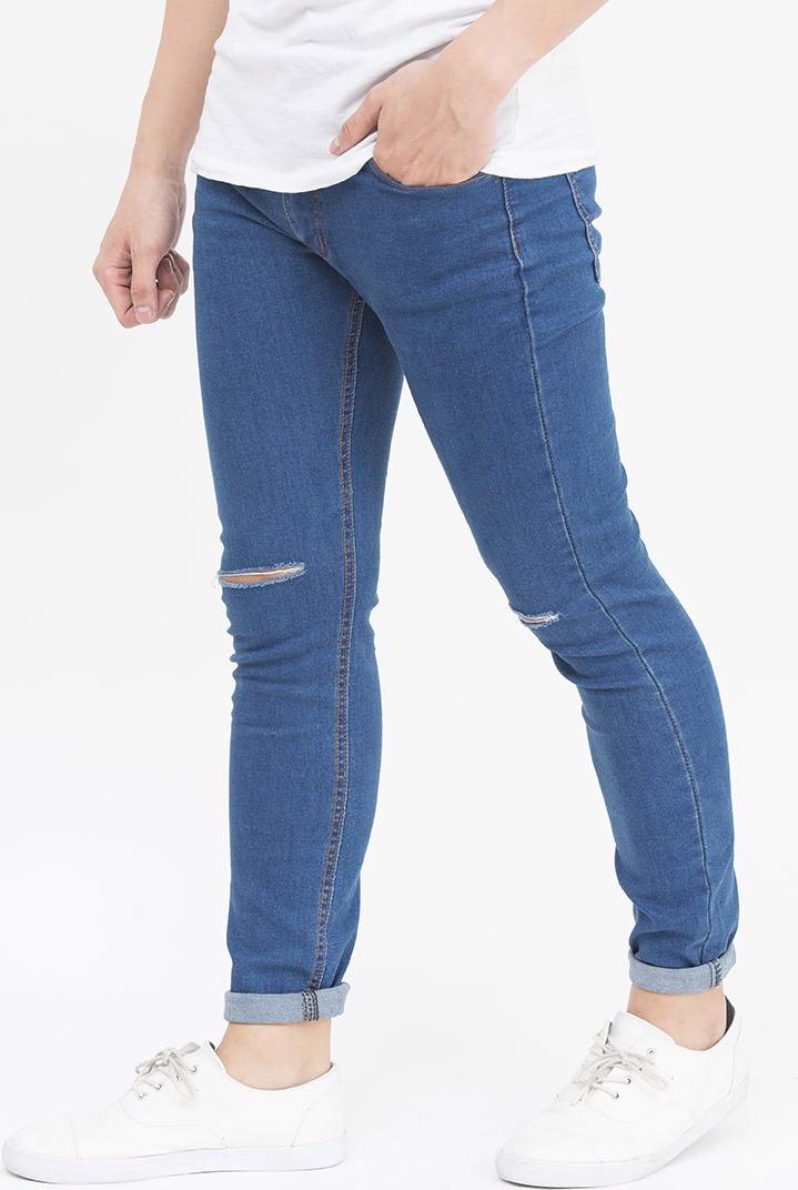 Quần jeans Nam rách gối QJ107 Rách gỗi anh