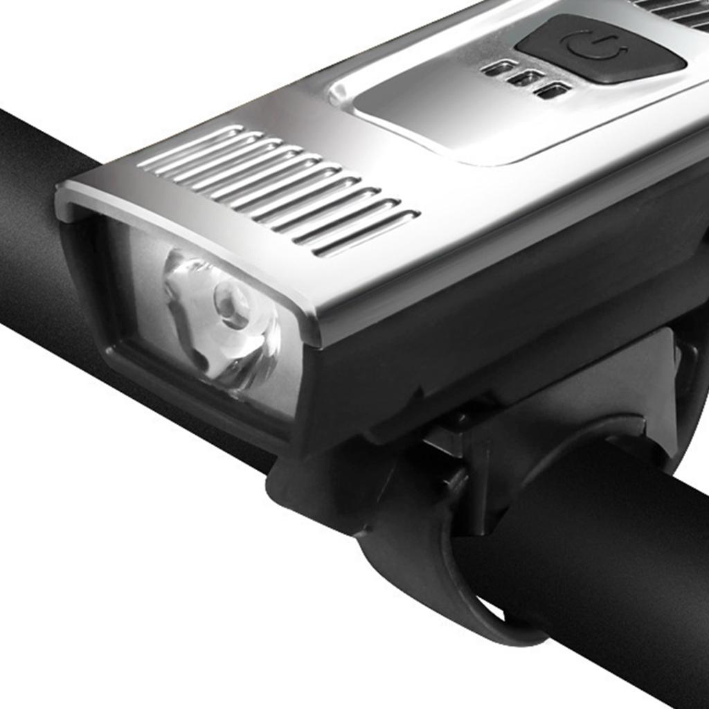 USB Bicycle Head Light Front Flashlight 55 Lumens Handlebar Lamp Mount Strap