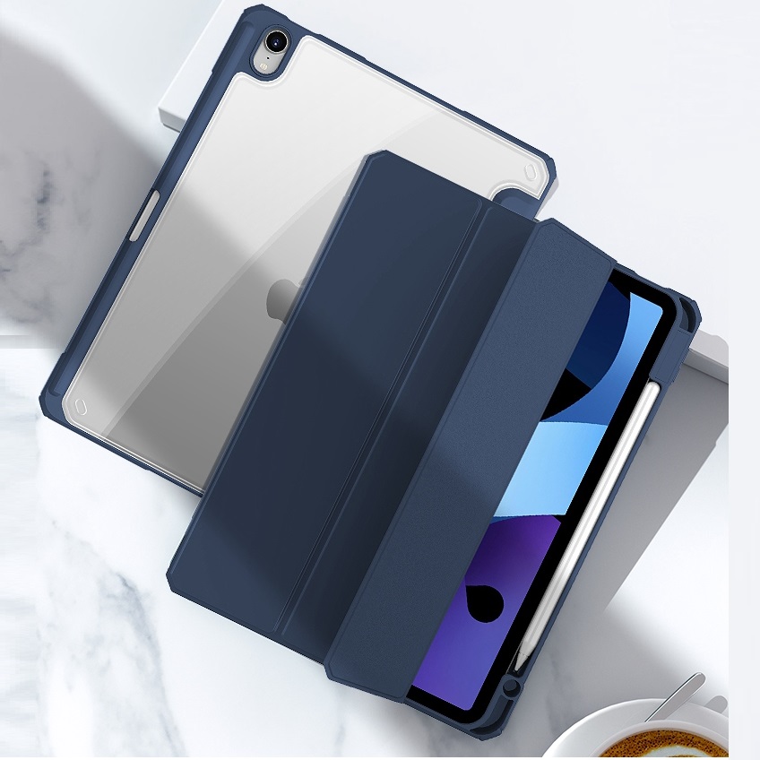 Bao da chống sốc dành cho iPad Air 5 2022 10.9 inch có ngăn đựng bút chính hãng Mutural Folio lưng trong suốt - Hàng chính hãng