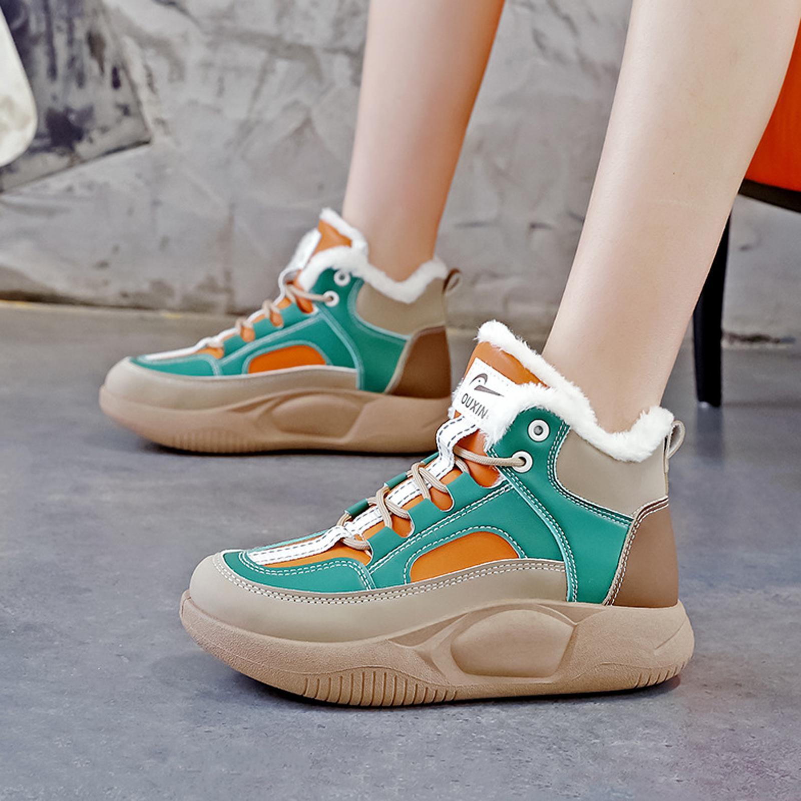 Women's Winter Snow Boots Thick Soled Ankle Booties for Running Work Hiker Outdoor