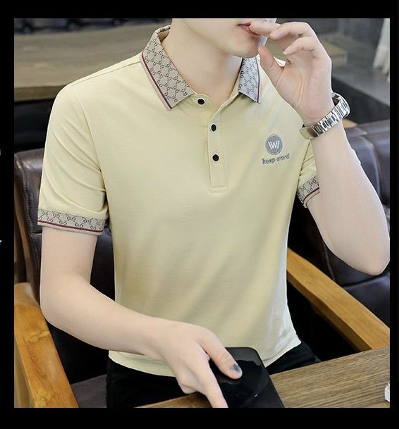 Áo Thun Nam, Áo Polo Nam Có Cổ Cotton Cao Cấp mẫu mới 2023 phối LOGO VIỀN TAY CỔ cực đẹp 2 màu sang trọng lịch lãm