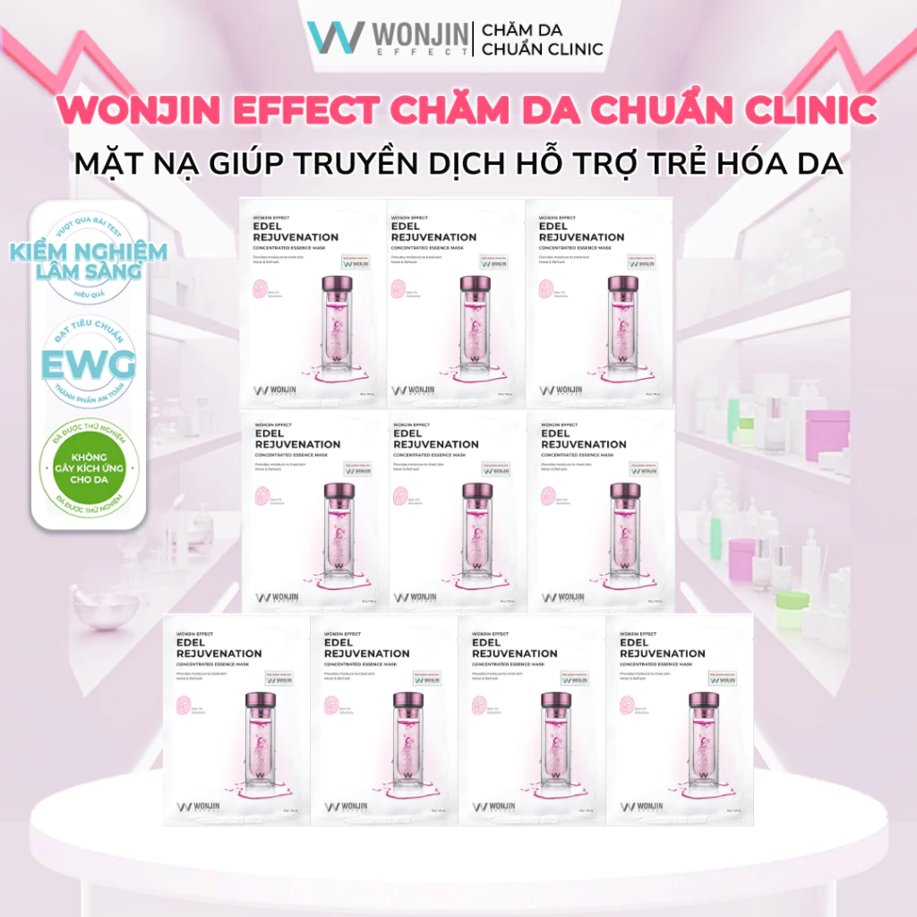 Combo 10 Mặt Nạ Truyền Dịch Nâng Cơ Trẻ Hóa Da WonJin Effect Edel Rejuvenation Mask 30g