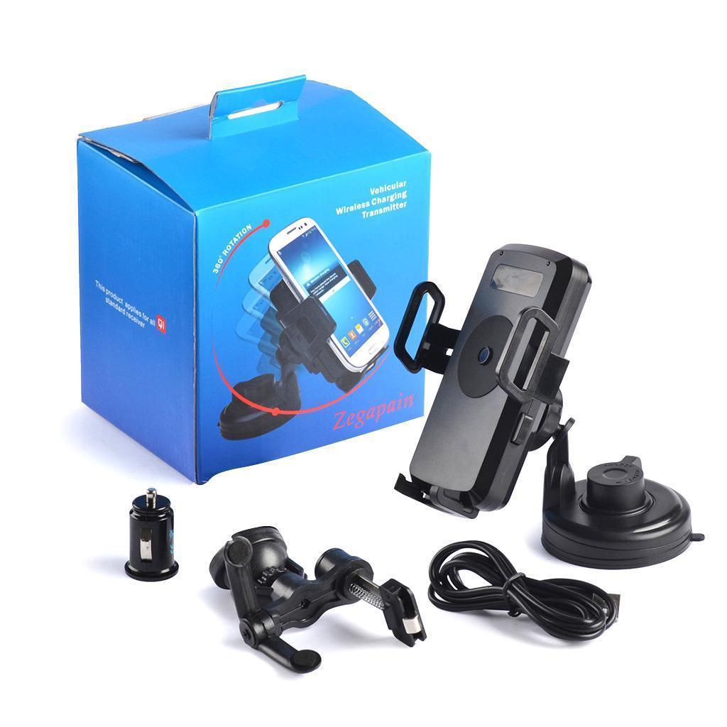 Car Wireless Charger, Multi-Degree Rotation Air Vent Holder and Dashboard Stand and Wireless Phone Charger 3 in 1 for Samsung Galaxy Note 8/ S7/ S7 Edge/ S6 Edge Plus/ Note 5, iPhone 8/ 8 Plus/ X, Nexus 5/ 6 and More