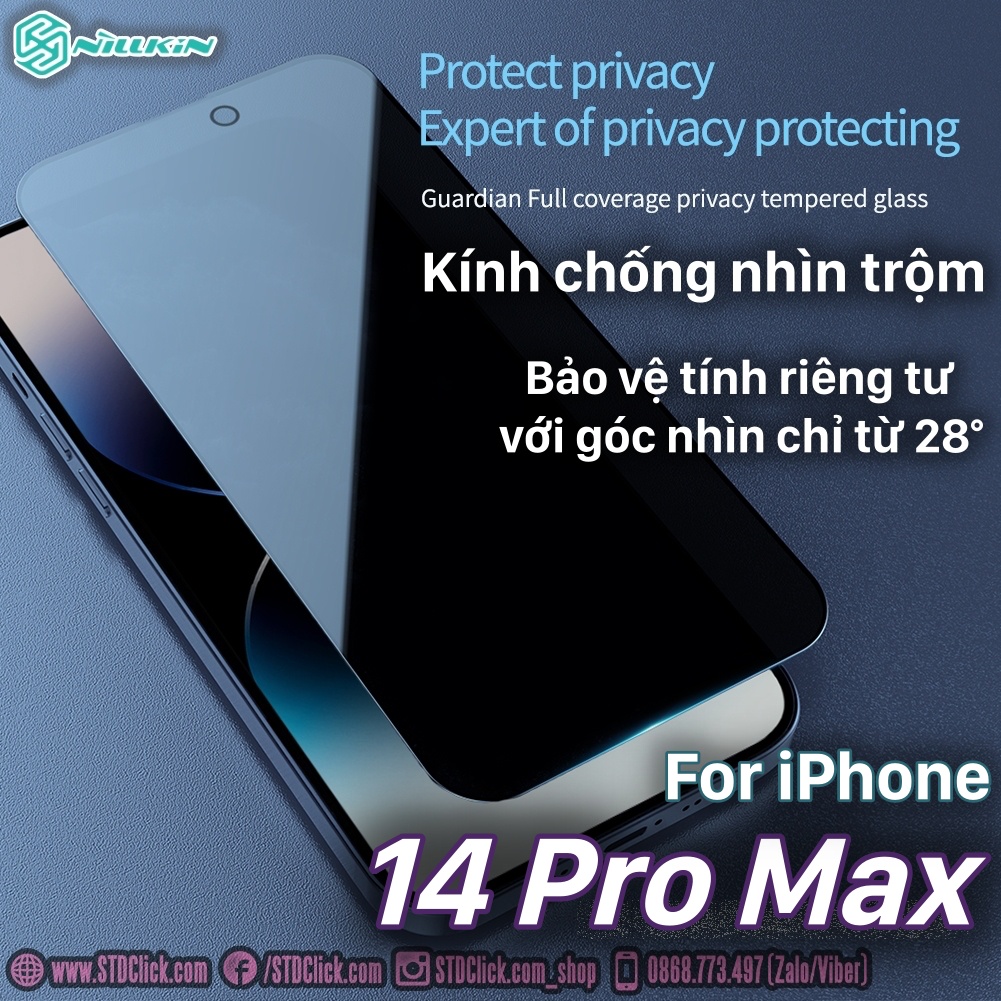 KÍNH CƯỜNG LỰC DÀNH CHO ĐIỆN THOẠI IPHONE 14 PRO MAX NILLKIN GUARDIAN CHỐNG NHÌN TRỘM
