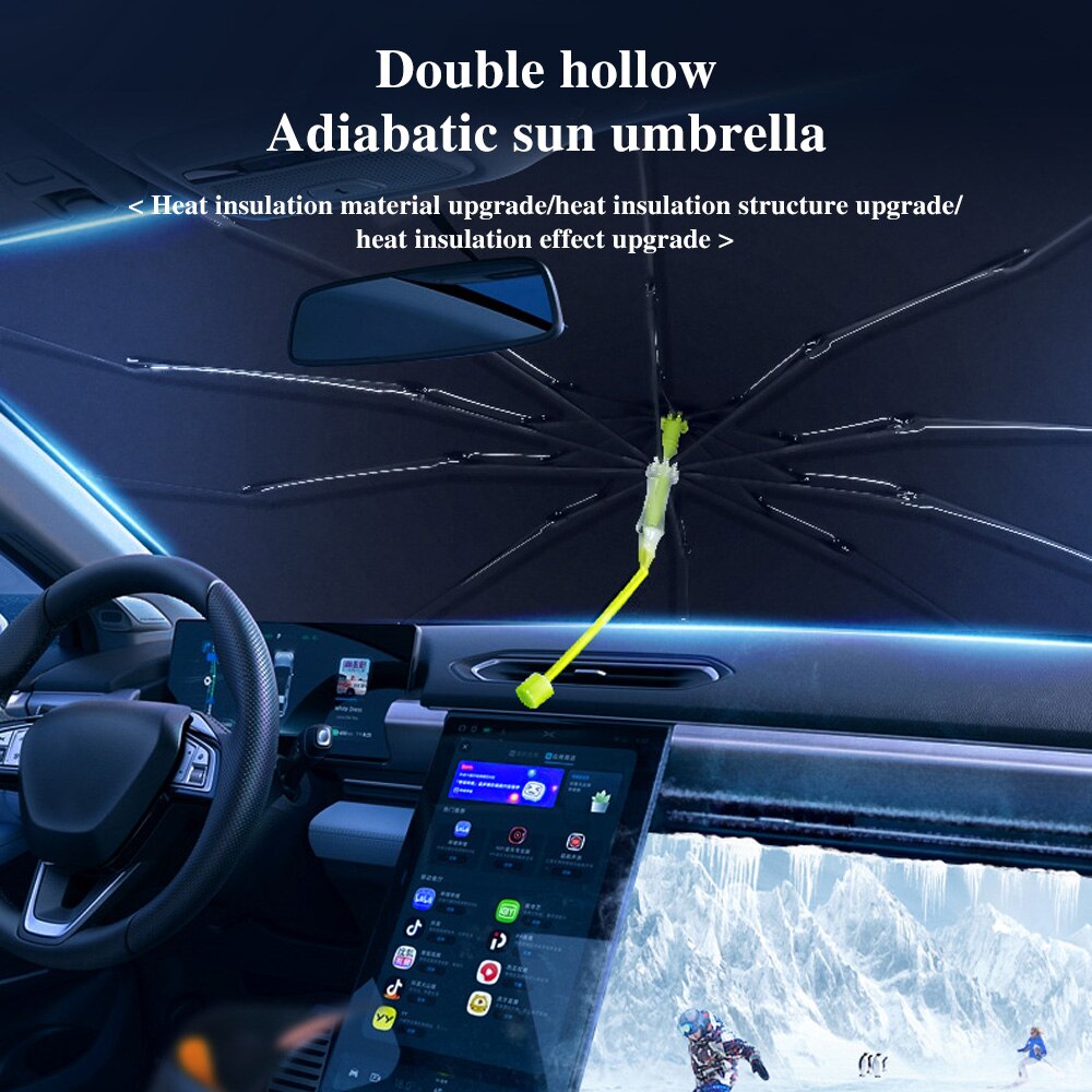 Dù che nắng kính lái Ô Tô Car Sun Shade Protector Parasol Auto Front Window 2in1