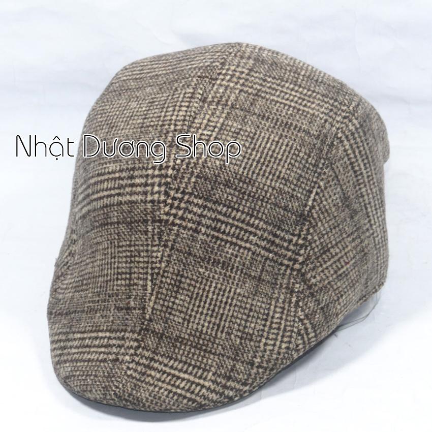 Mũ Beret Nam Trung Niên, nón mỏ vịt người lớn bít đuôi chất vải Nỉ mang phong cách chửng chạc và sành điệu