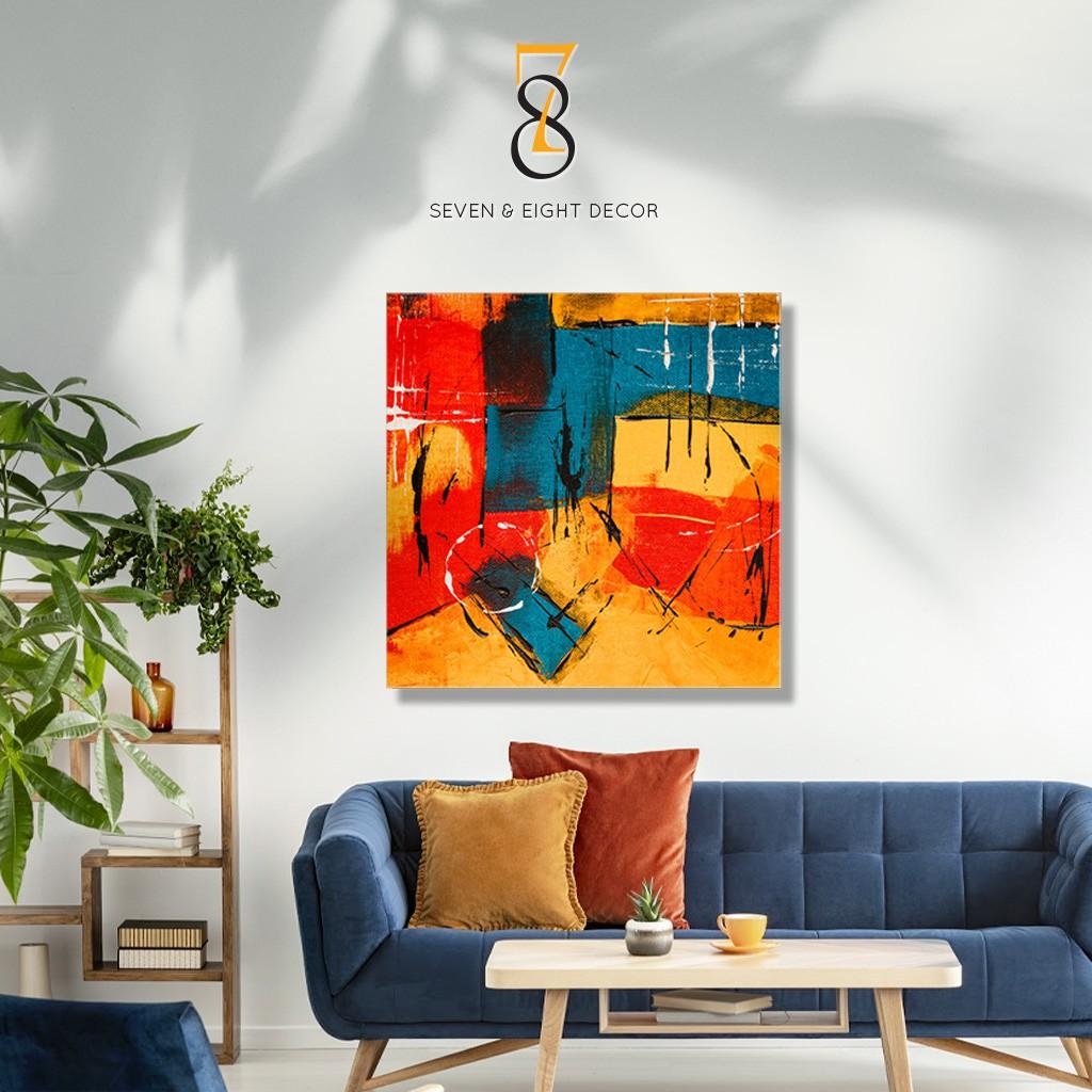 Tranh Canvas | Tranh Trừu Tượng Phong Cách Sơn Dầu 1FSOIL006 | Tranh Căng Khung Cao Cấp | Tặng Kèm Đinh Đa Năng