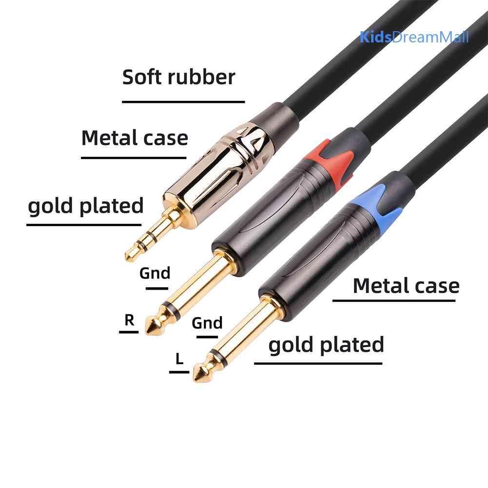 Mới Cáp Chuyển Đổi Âm Thanh 1 Sang 2 Giắc Cắm 3.5mm Sang 6.35mm