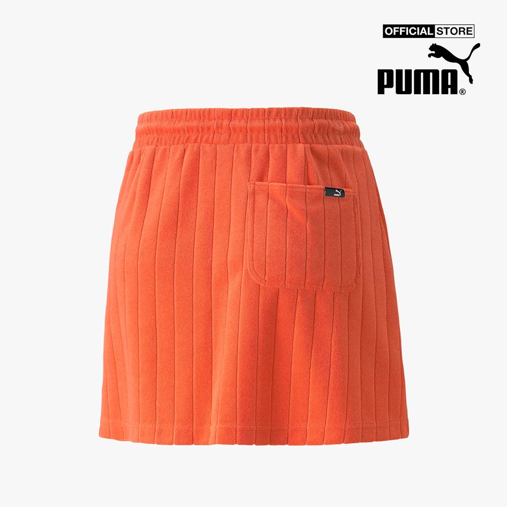 PUMA - Chân váy mini thể thao lưng thun Downtown Towelling 533592