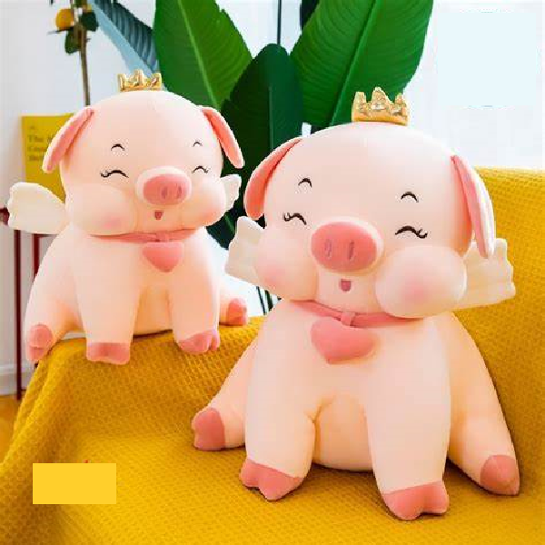 Heo bông dây tim, đội vương miện 55cm