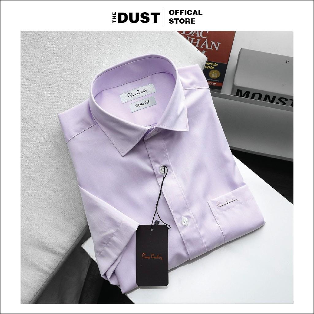 Áo sơ mi nam ngắn tay trơn cổ bẻ basic Pire Cadin NT - form slim fit chất vải cotton lụa cao cấp chống nhăn - THE DUST