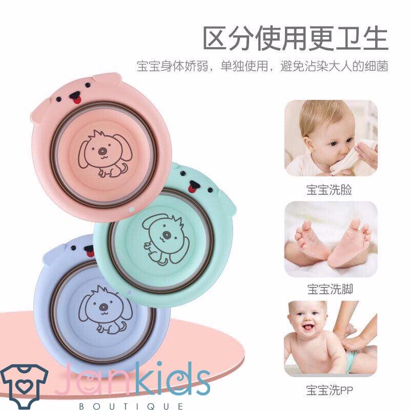 Chậu rửa mặt gấp gọn hình cún tiện lợi cho bé
