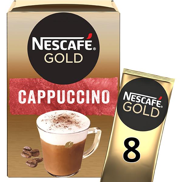 [Tặng 1 ly tiện dụng Nescafe] Combo 2 hộp cà phê hòa tan cao cấp Nescafé Gold Cappuccino 8x15.5g (giao mẫu quà ngẫu nhiên)