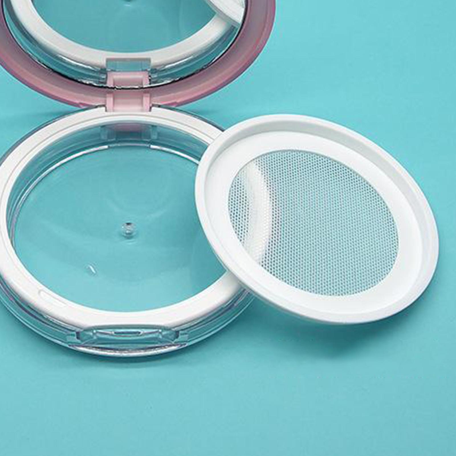 0.1 oz Reusable Loose Powder Container DIY Refillable Powder Bottle Box Face Powder Makeup Jar Travel Kit Cosmetic Makeup Containers with Mirror